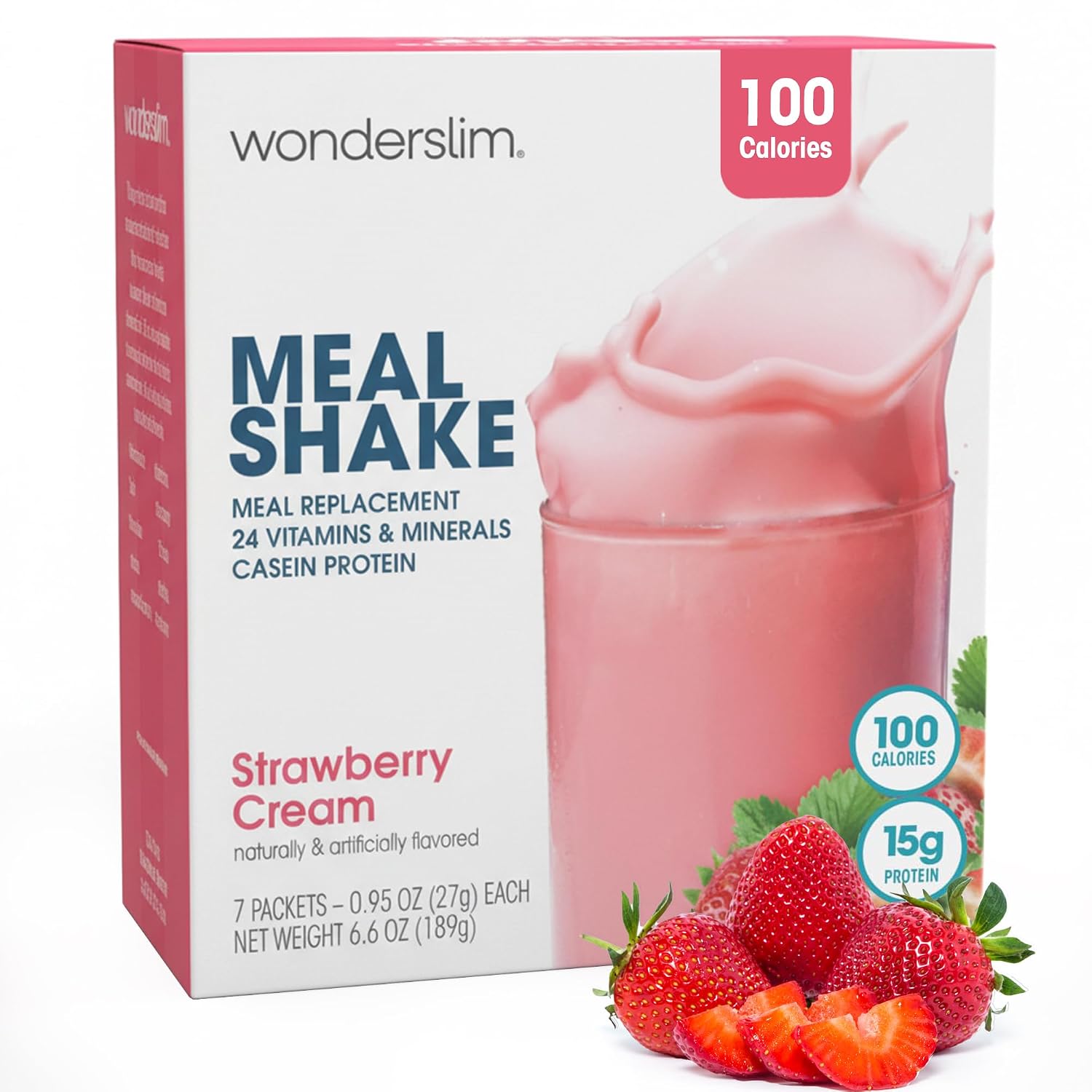 WonderSlim Protein Meal Replacement Shake – 15g Protein, 24 Vitamins & Minerals, Low Carb, Low Calorie, Gluten Free – Meal Replacement Drink for Weight Management, 7 Count Packets (Dark Cocoa Cream)
