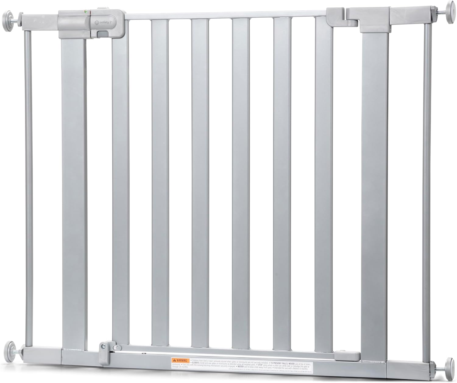 Safety 1st Easy Install Walk Thru Baby Gate for Doorway With Door, Dog Gates, Fits 29"-38", Easy Install 28" Tall, White