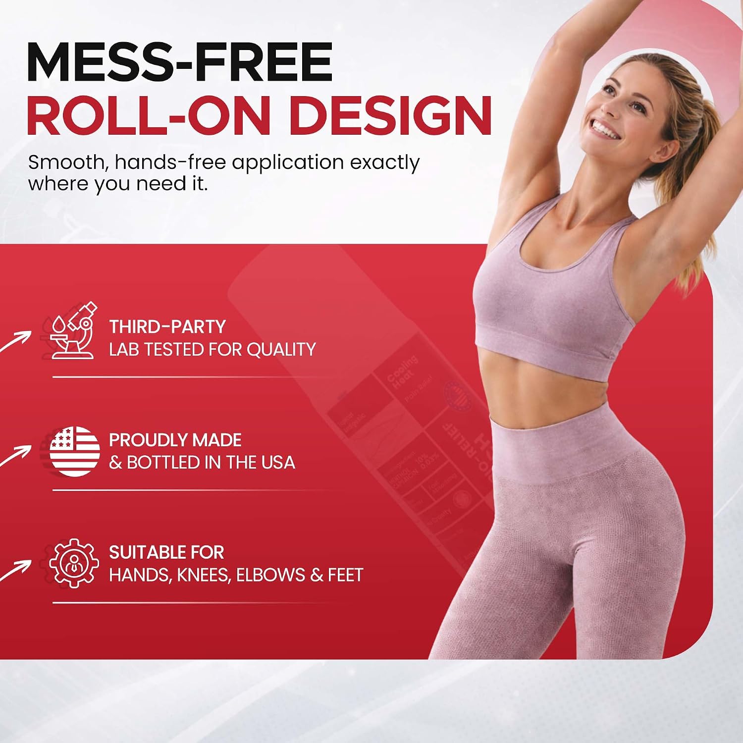 BIO-RELIEF Fast-Acting Hemp Pain Relief Roll On, Cool & Topical Pain Relief