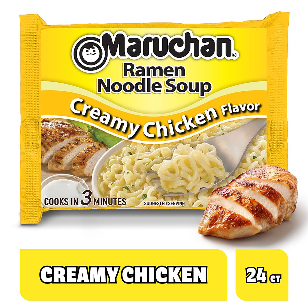 Maruchan Ramen Noodle Soup, Pork Flavor – Japanese-Style Instant Noodles, Quick & Easy Meal for Kids, Students & Busy Families – 3 Oz. (24 Pack)