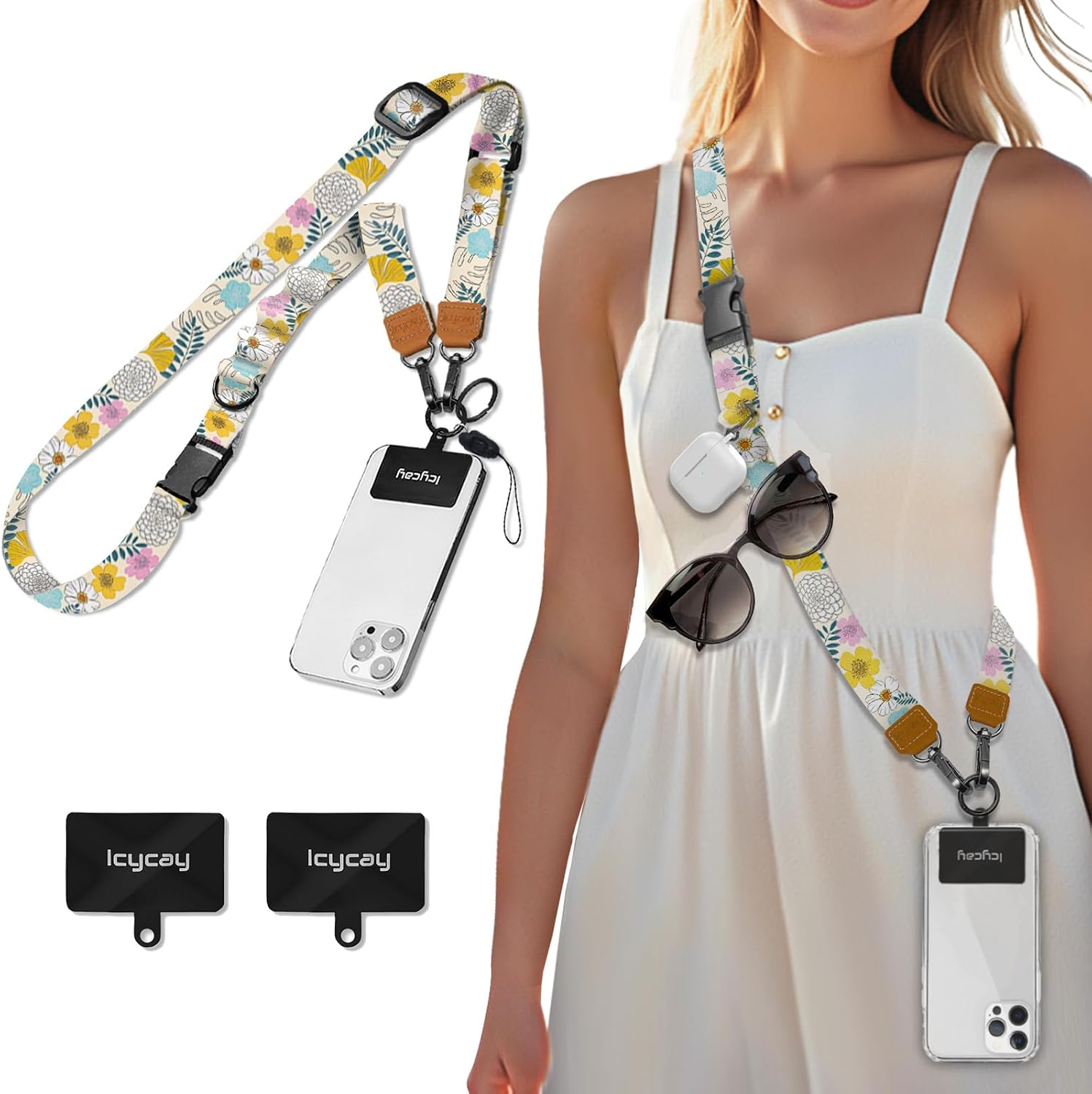 Icycay Phone Lanyard Crossbody Strap Neck Adjustable Teacher Women Cat
