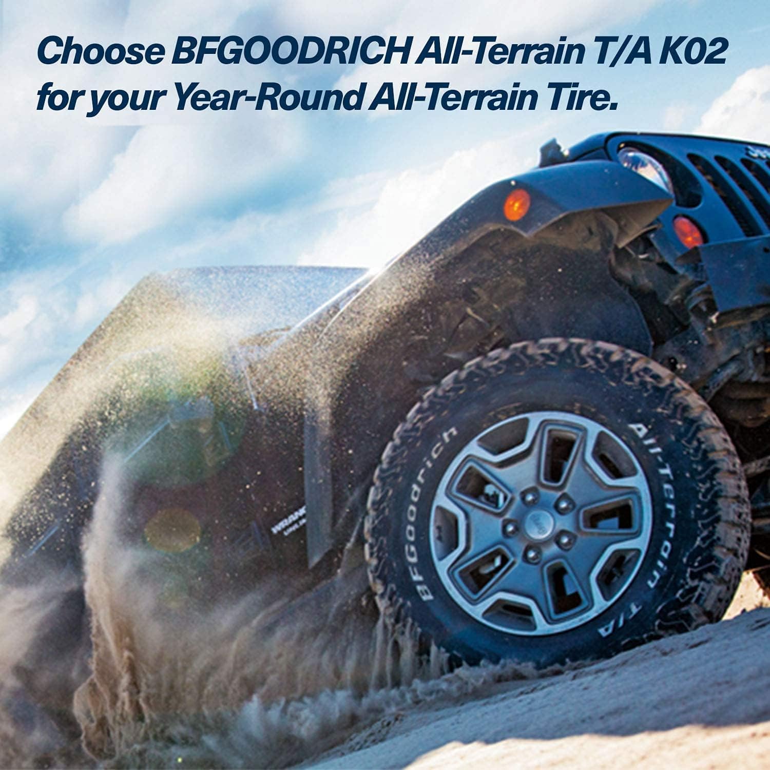 BFGoodrich All Terrain T/A KO2 Radial Car Tire for Light Trucks, SUVs, and Crossovers, LT265/70R16/E 121/118S | Light Truck All Terrain All Weather Traction 121/118S Rated E (10 Ply) Radial Construction Outlined Raised White Letters Tire