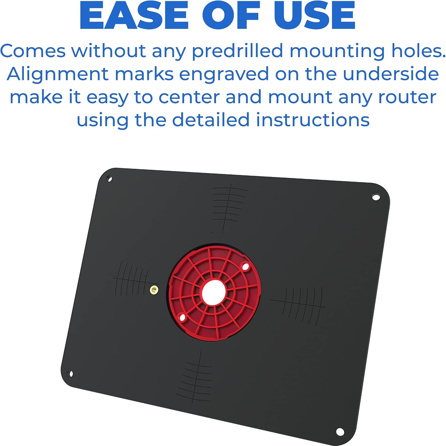 Kreg Precision Router Table Insert Plate - Undrilled Phenolic Router Plate for Custom Router Mounting - Level-Loc Rings - PRS4038