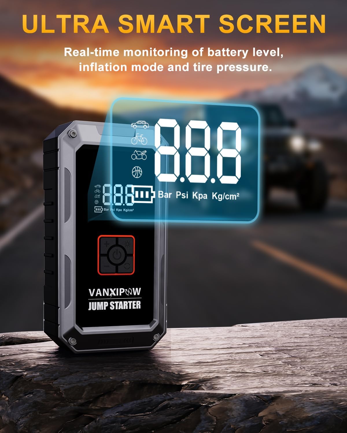 M1 6000A Car Battery Jump Starter with Air Compressor 150PSI (9.0 L Gas/8.0L Diesel), Portable Car Jump Starter Power Pack