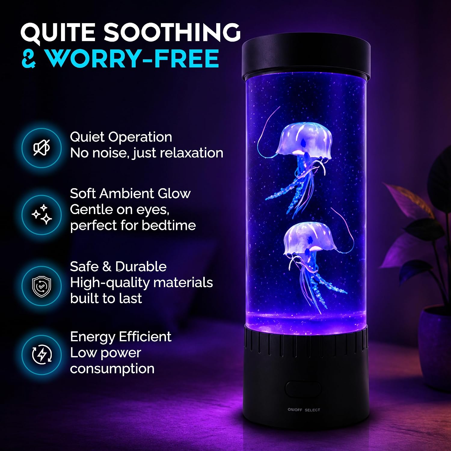 Brewish Jellyfish Lamp, 16 Color Options, 4 Mode Lifelike Jellyfish Aquarium, Electric Jellyfish LED Night Light, Fake Aquarium, Home Decor