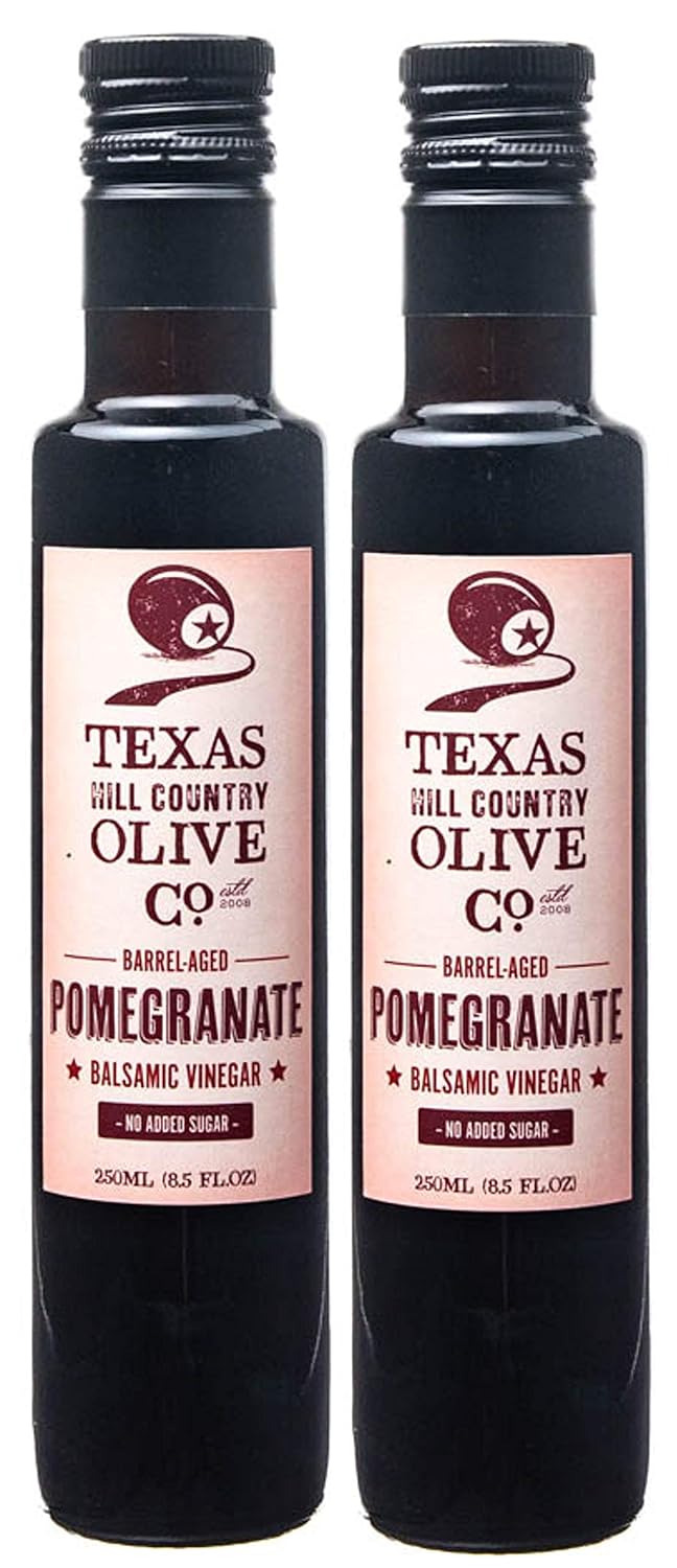 White Lemon Balsamic Vinegar - Gourmet Barrel Aged Infused Balsamic Vinegar - Great for Dressing Dipping Glazing - No Artificial Flavors or Added Sugar - Made in Texas (8.5 oz)