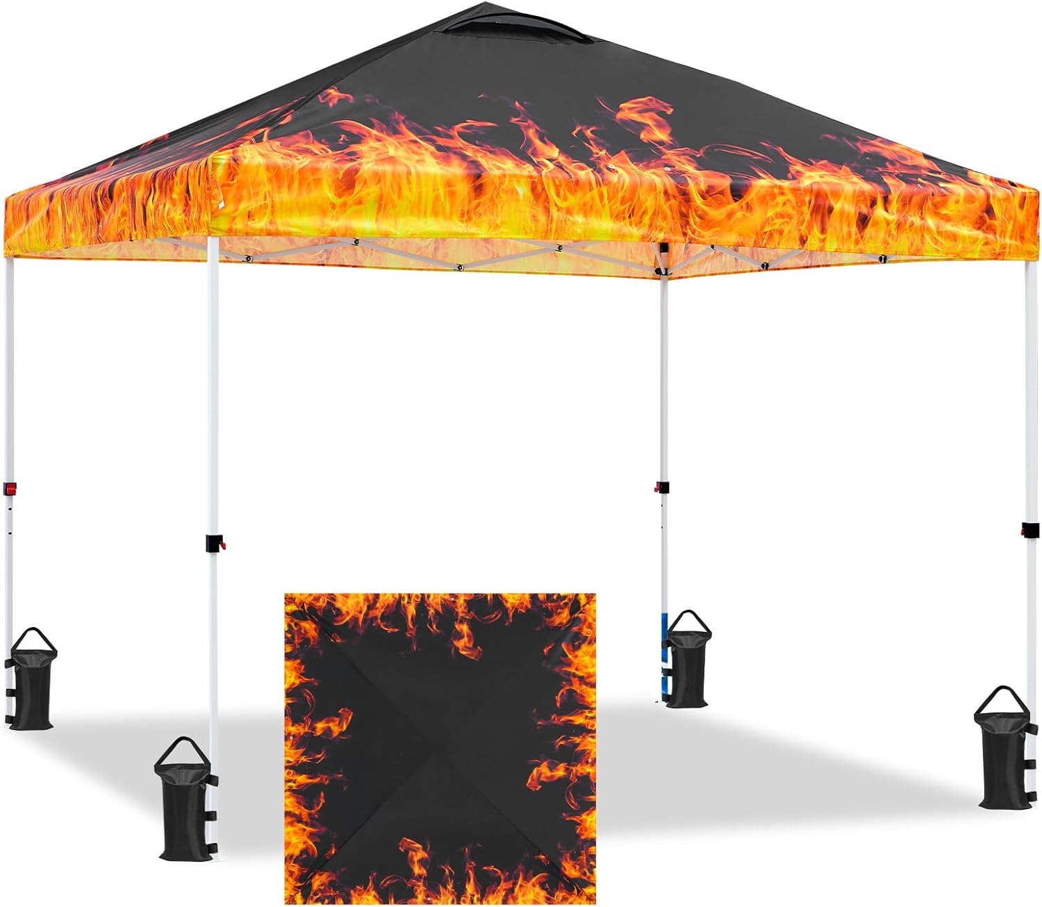 EAGLE PEAK 10x10 Pop Up Canopy Tent Easy Up Canopy Outdoor, White | Patented PeakPush™ Center Lock, 1 Person Setup Portable Pop Up Tent, Beach, Markets, Camping Sport Events, Wheeled Carry Bag