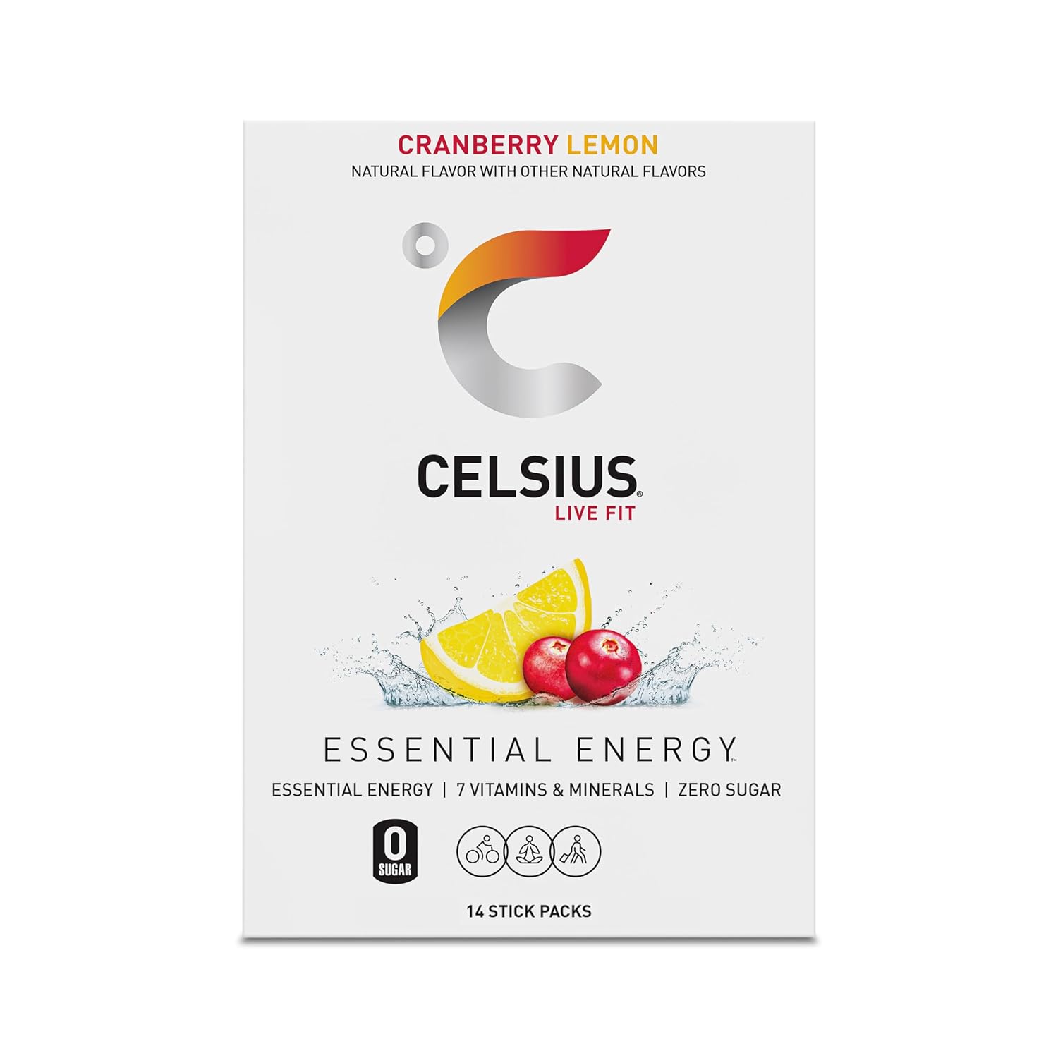 CELSIUS On-The-Go Powder Stick Packs, Zero Sugar (14 Sticks per Pack)