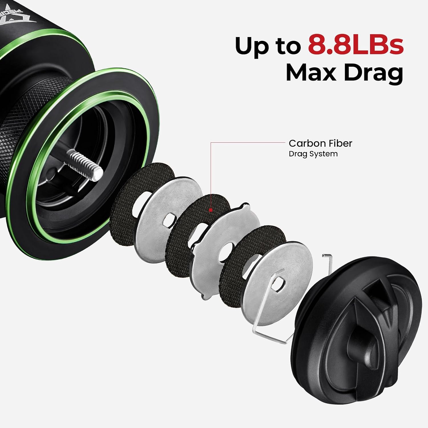 Piscifun Viper X Spinning Reel, 33lb Max Drag, 10+1 Shielded BB