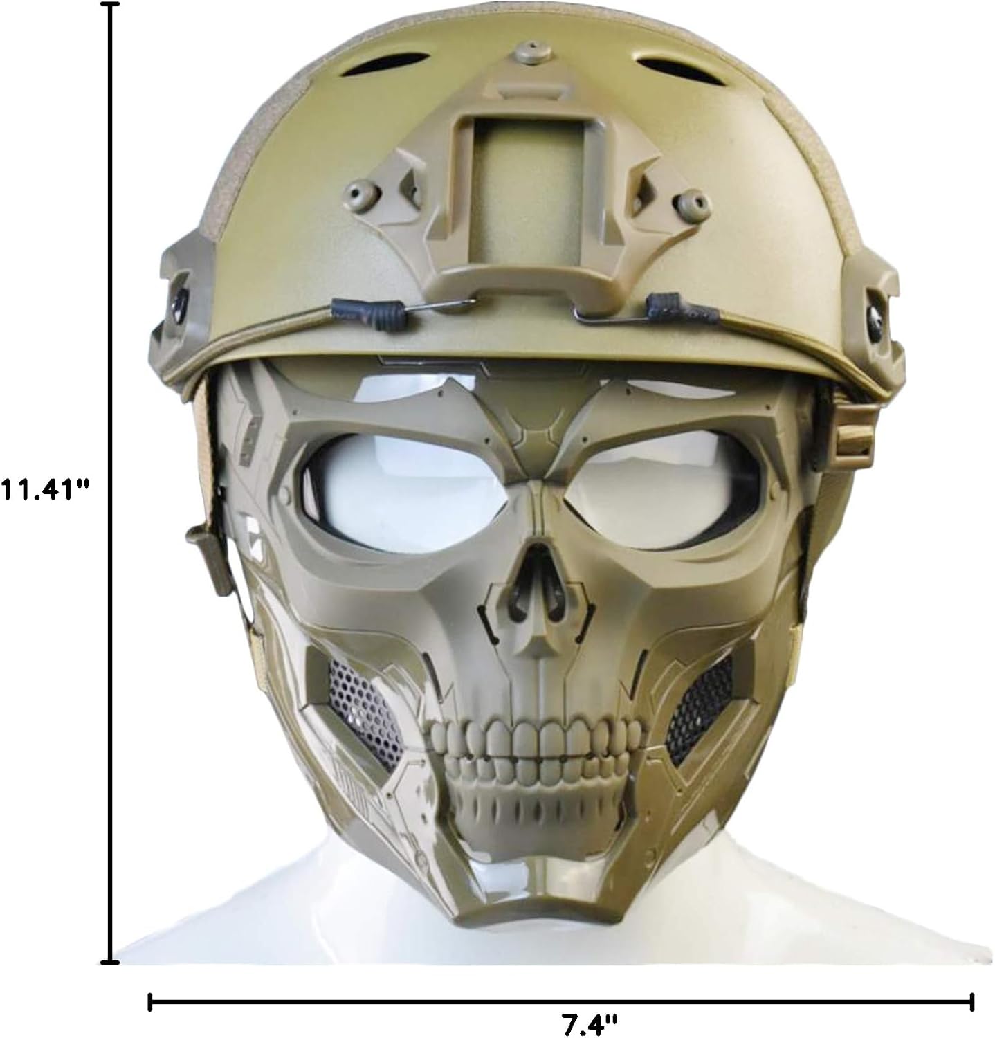 Tactical Mask Protective Full Face Clear Goggle Skull mask Dual Mode Wearing Design Adjustable Strap