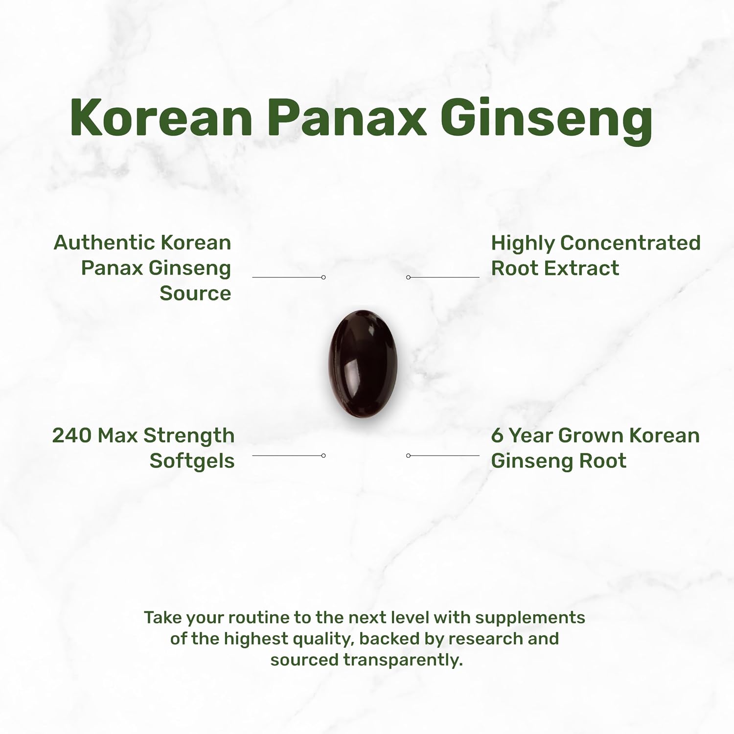 DEAL SUPPLEMENT Korean Red Panax Ginseng Root Extract, 240 Softgels
