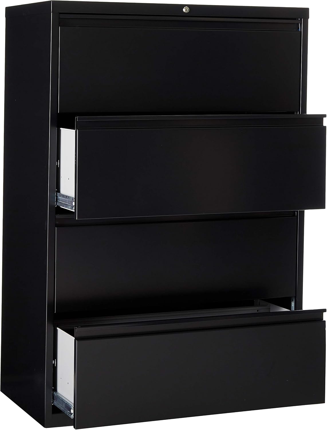 Lorell 4-Drawer Lateral File, 36 by 18-5/8 by 52-1/2-Inch, Black