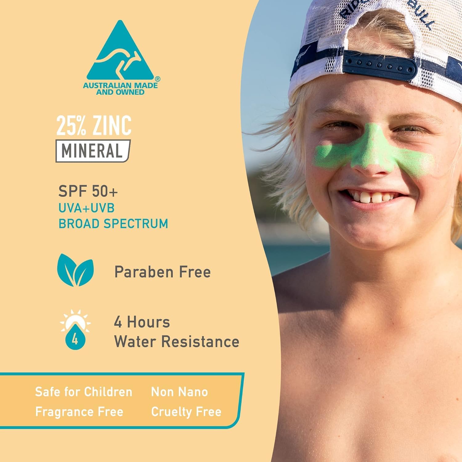 Sun Zapper Zinc Oxide Sunscreen Stick SPF 50+ Light Skin Tone – Mineral Sunscreen for Face and Body, Water Resistant Sunblock for Sensitive Skin,Travel Size 12g (0.42 oz), Australian Made