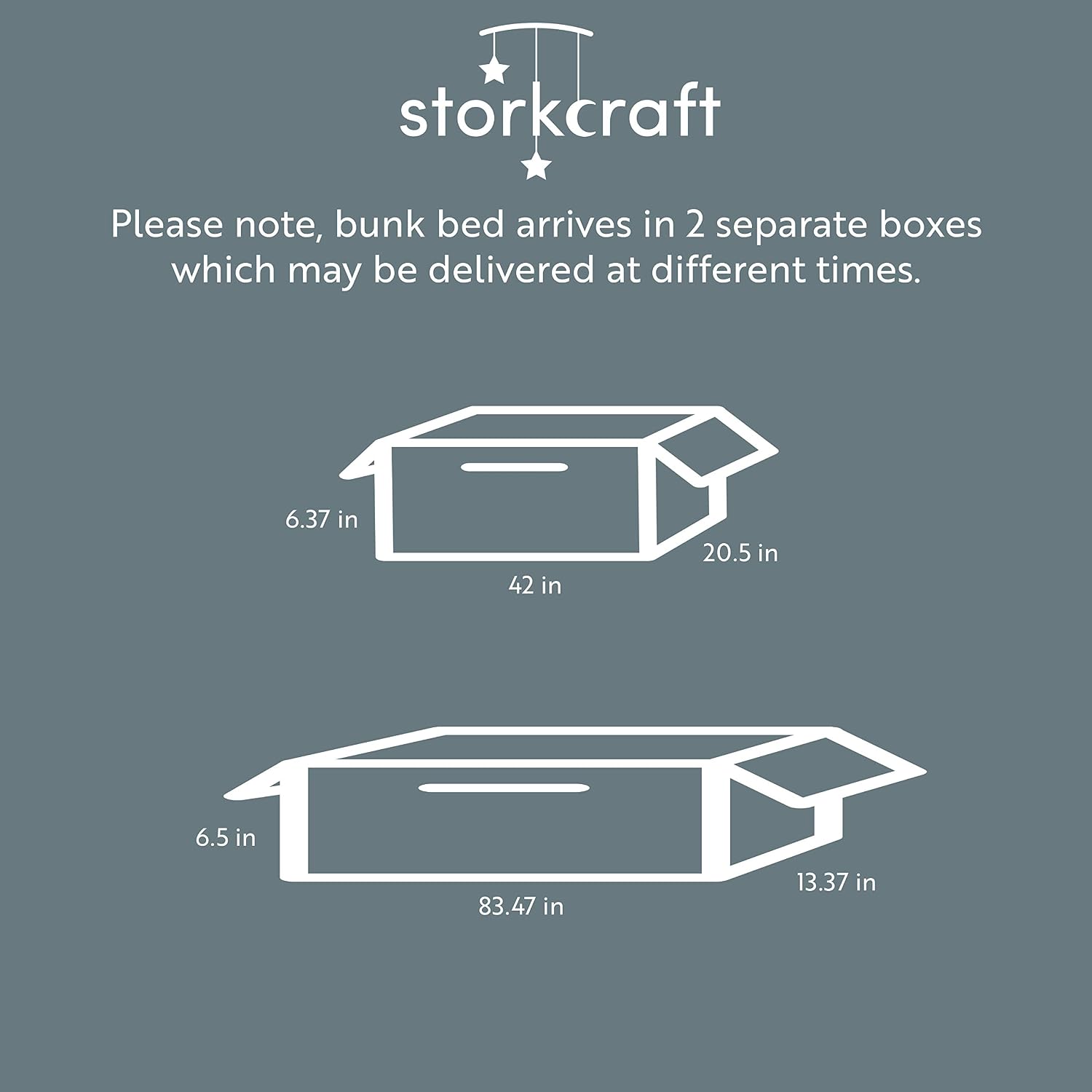Storkcraft Caribou Twin-Over-Twin Bunk Bed, Navy | GREENGUARD Gold Certified, Wood Twin Bunk Beds for Kids Bedroom, Converts to 2 Individual Twin Beds, No Box Spring Required