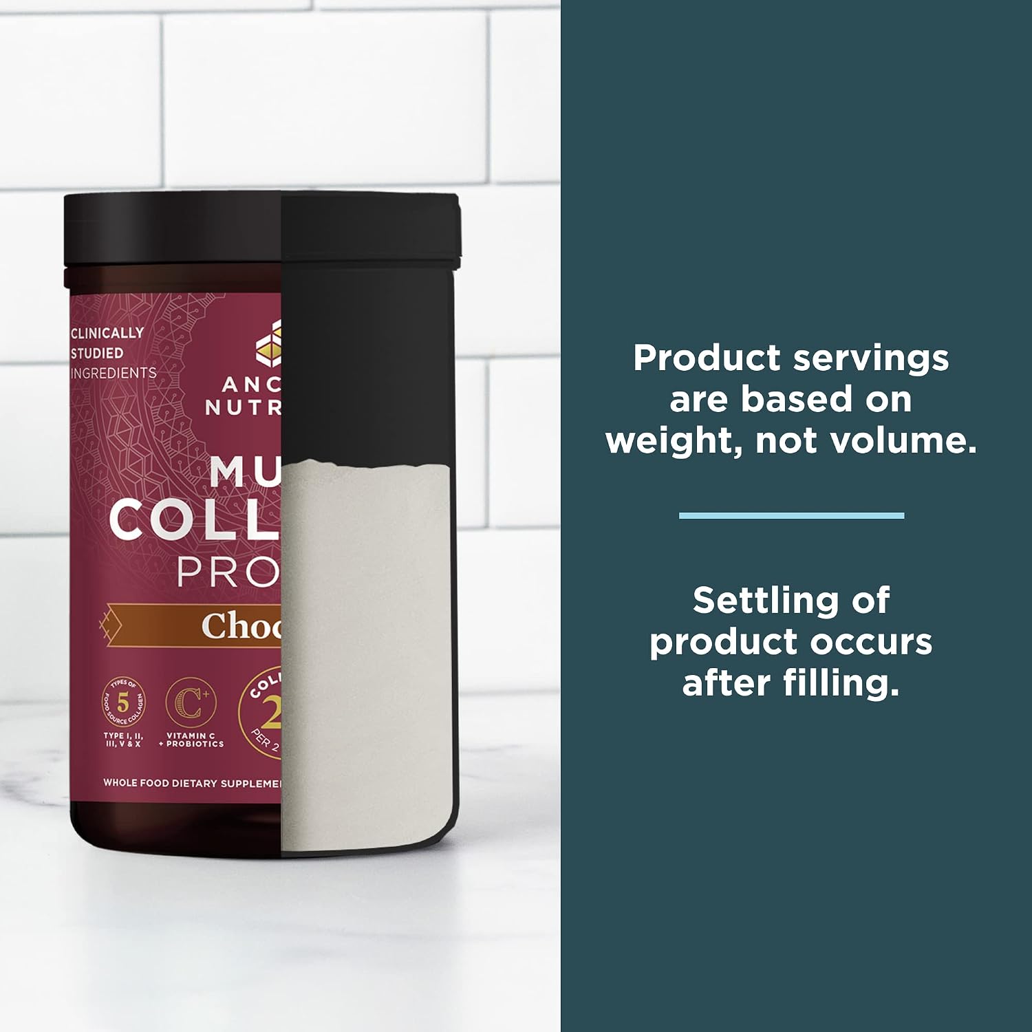 Ancient Nutrition Multi Collagen Protein Powder, 5 Types of Food Sourced Collagen, Providing Types I, II, III, V, and X, 16.2 Ounce