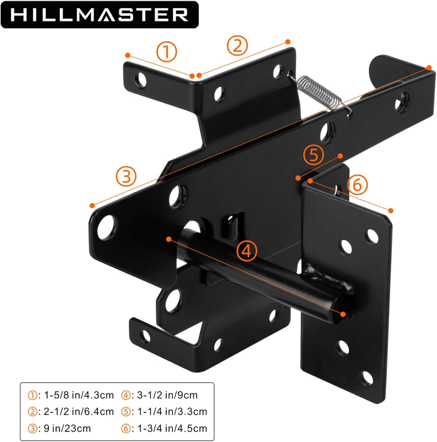 HILLMASTER Heavy Duty Self-Locking Gate Latch for Wooden Fence, Post Mount Automatic Gate Lock Gravity Door Latch Hardware for Secure Pool