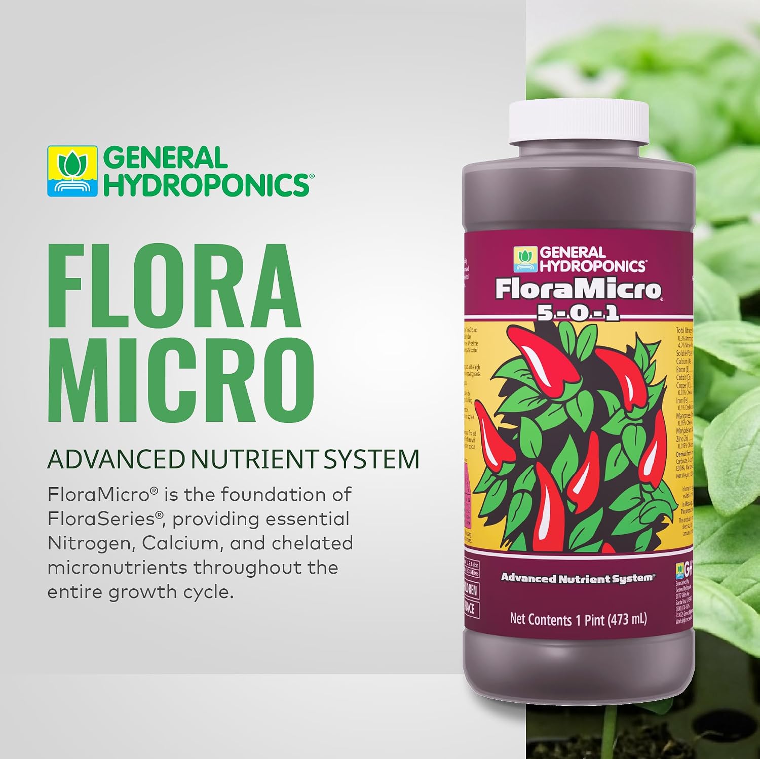 General Hydroponics FloraMicro, 1 Quart
