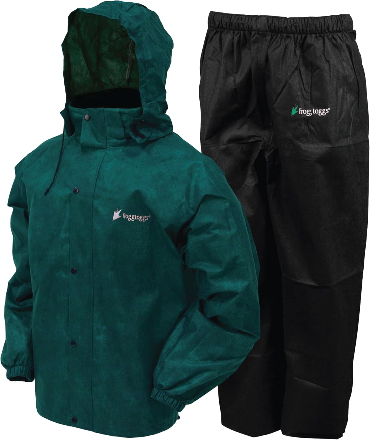 FROGG TOGGS Men's Classic All-Sport 3-Layer Waterproof Breathable Rain Suit | 2-Piece Rainwear, Adjustable Hood Raincoat, Rain Pants Ideal for Fishing, Golf, Motorcycling, Hunting, Camping, Outdoors