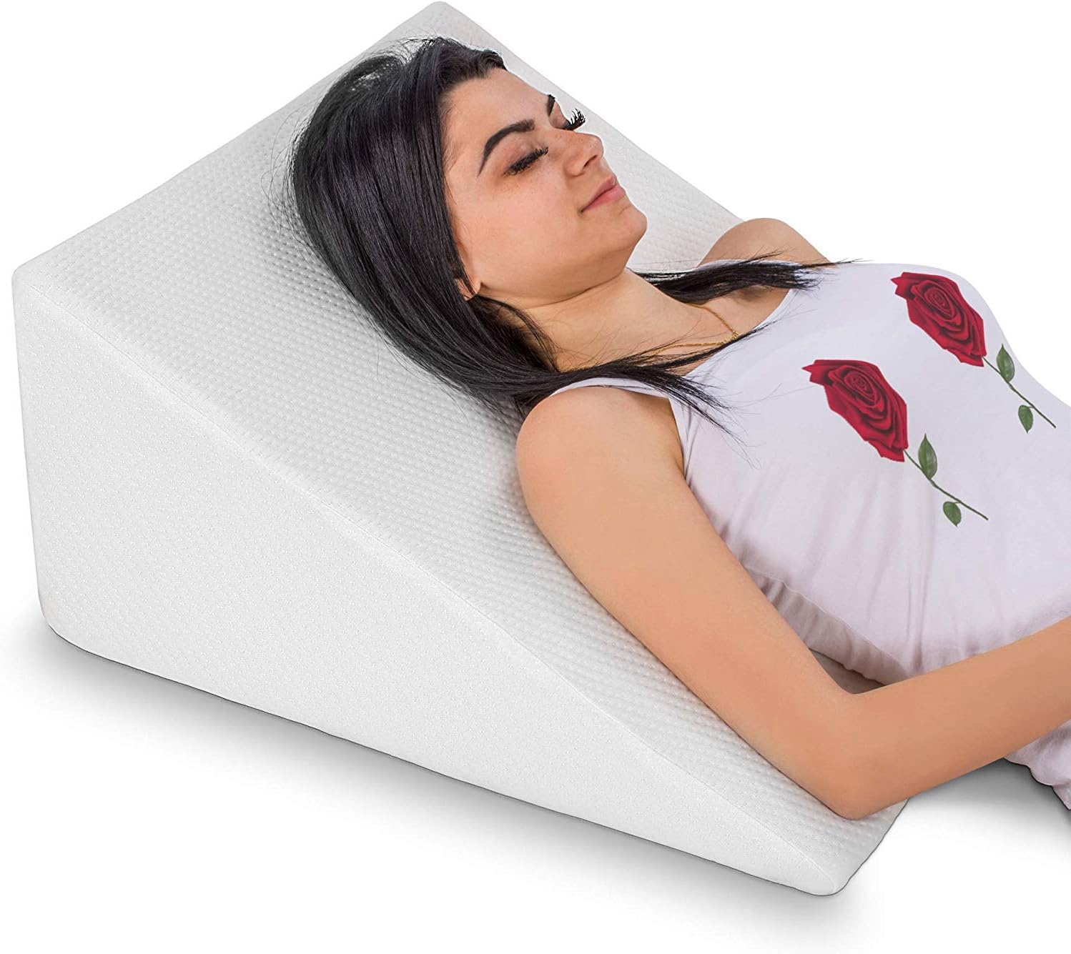 Abco Bed Wedge Pillow for Sleeping - Memory Foam Top - Reduce Neck & Back Pain, Snoring, Acid Reflux, Respiratory Problems - Ideal for Sleeping