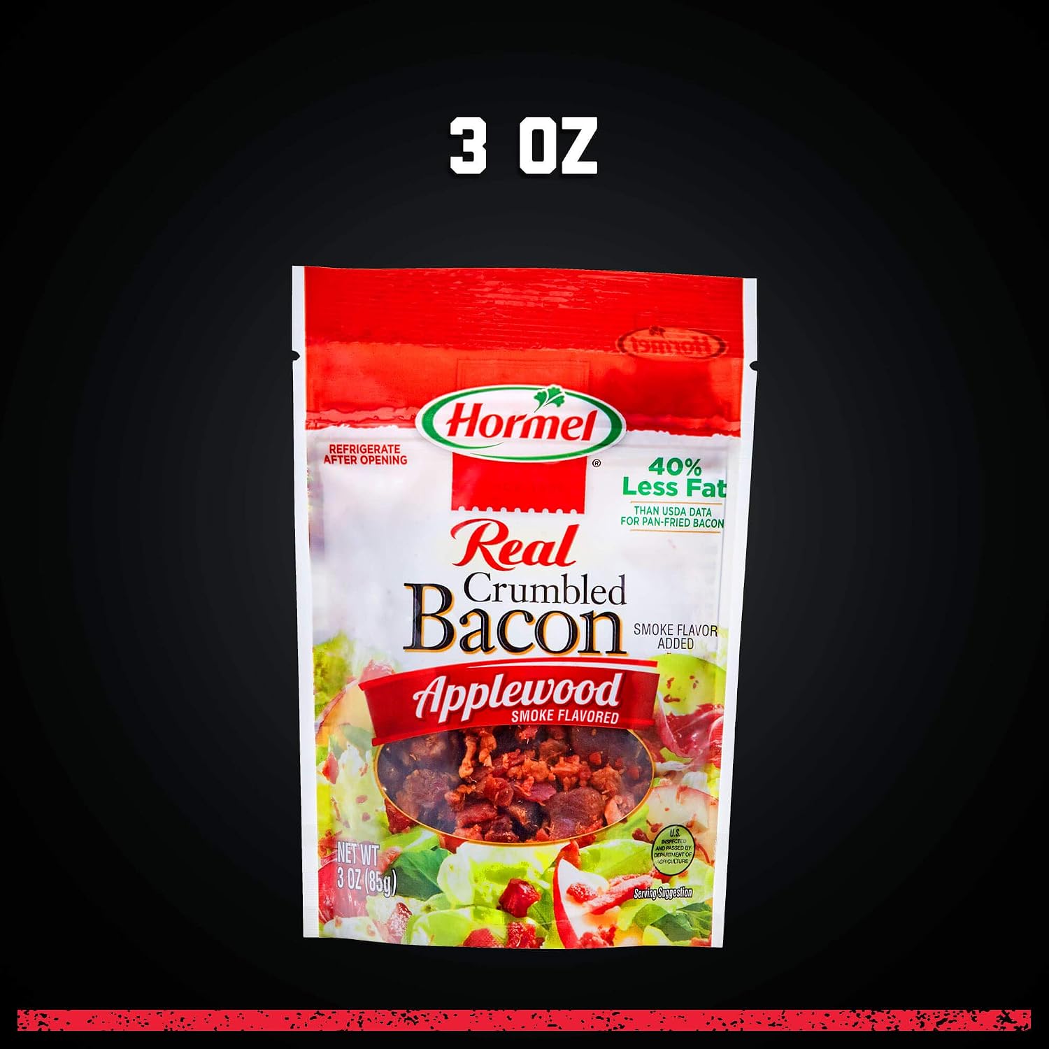 HORMEL Bacon Toppings Applewood Crumbled Bacon, 3 Ounce (Pack of 8)