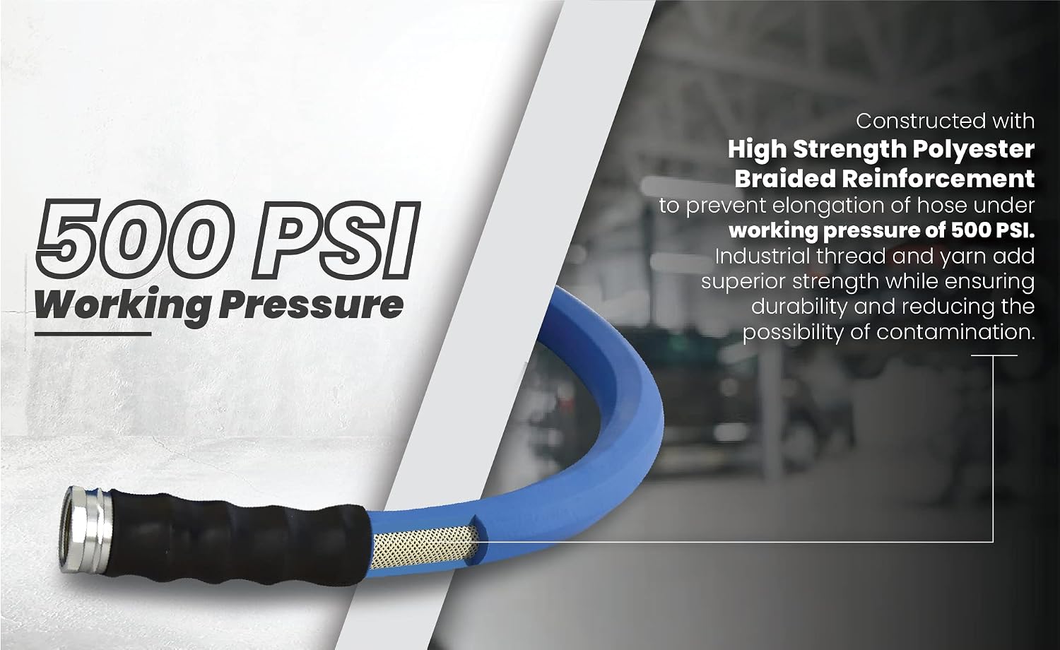 AG-LITE BSAL5825 5/8" x 25' Hot/Cold Water Rubber Garden Hose, 100% Rubber, Ultra-Light, Super Strong, 500 PSI, 50F to 190F Degrees, High Strength Polyester Braided