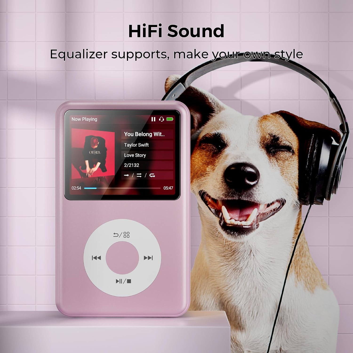MP3 Player with Bluetooth 128GB Portable Music Digital Players Supports Playlist Audiobook Video Nice Gadget for Kids Black