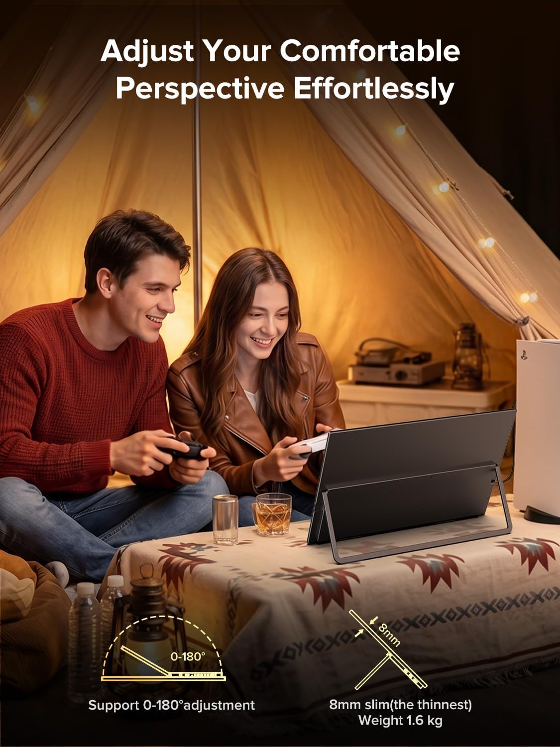 UPERFECT 18.5" 120Hz Portable Monitor, 125% sRGB Large Gaming Monitor