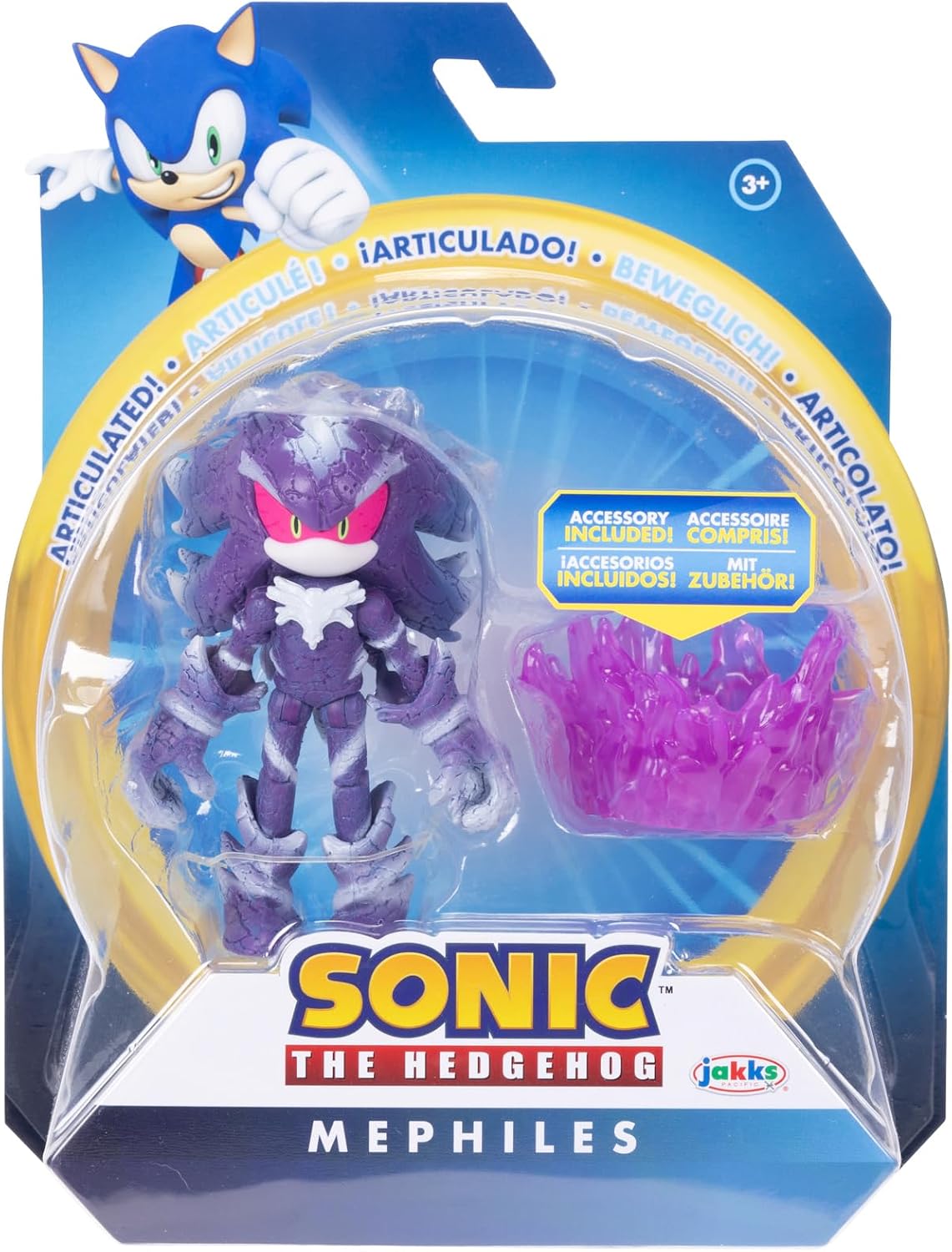 Sonic the Hedgehog 4-inch Mephiles the Dark Action Figure with Purple Mist Base Accessory. Ages 3+ (Officially Licensed by Sega)