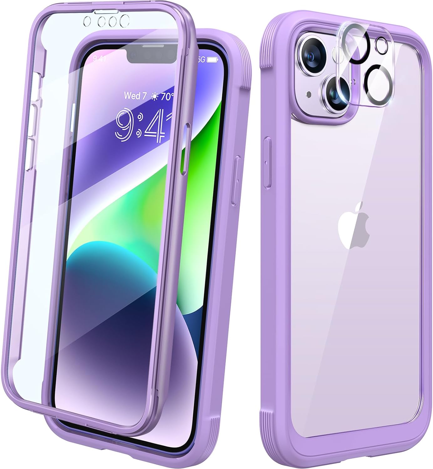 Diaclara Designed for iPhone 12 Mini Case, Full Body Rugged with Built-in Touch Sensitive Anti-Scratch Screen Protector