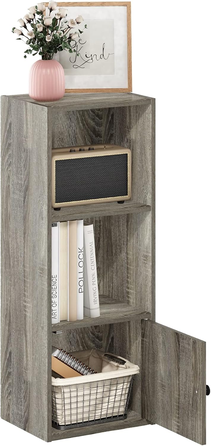 Furinno LUDER Book Shelf, 5-Cube Bookshelf, Reversible Bookcase, 9.4 x 19.5 x 31.5, Easy Assembly, for Living Room, Bedroom, Home Office, White