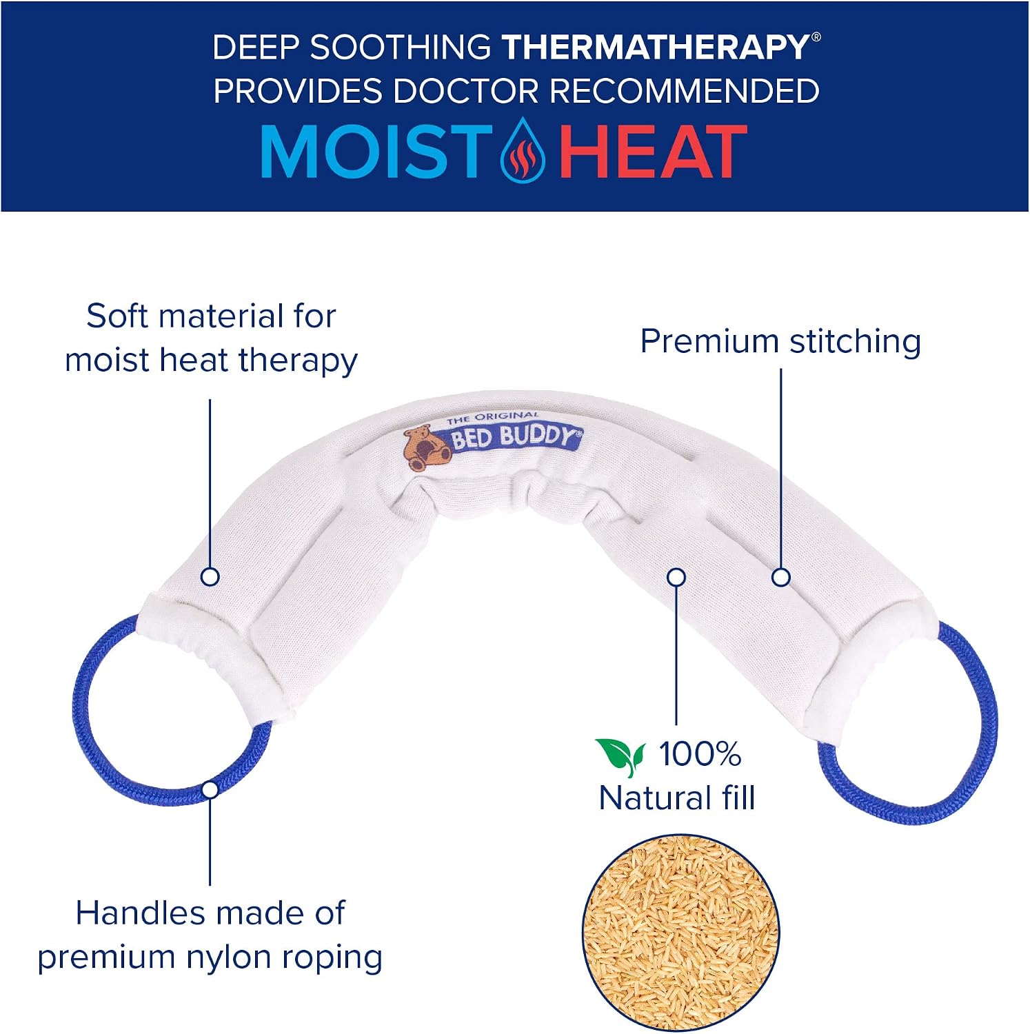 Carex Bed Buddy Heat Pad And Cooling Neck Wrap - Microwave Heating Pad For Sore Muscles - Cold Wrap Pack For Aches and Pain