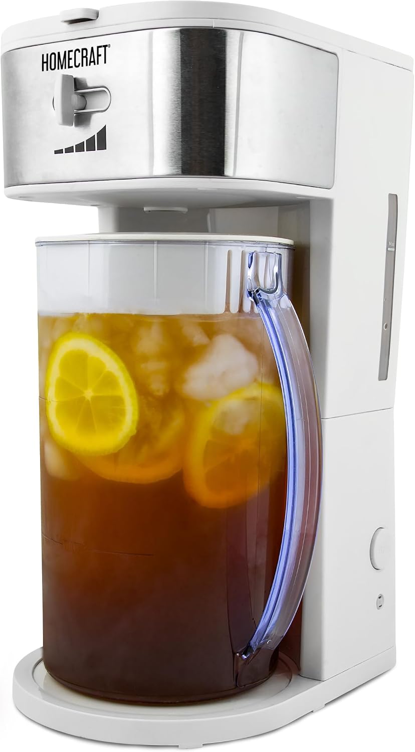 Homecraft 3-Quart Iced Coffee and Tea Maker with Filter Basket, Flavor Enhancer, Adjustable Brew Strength, Black