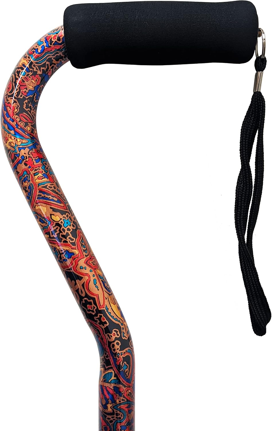 PCP Adjustable Cane, Offset Handle, Foam Grip, Wrist Strap, Lightweight Aluminum, Hunter Camouflage Pattern