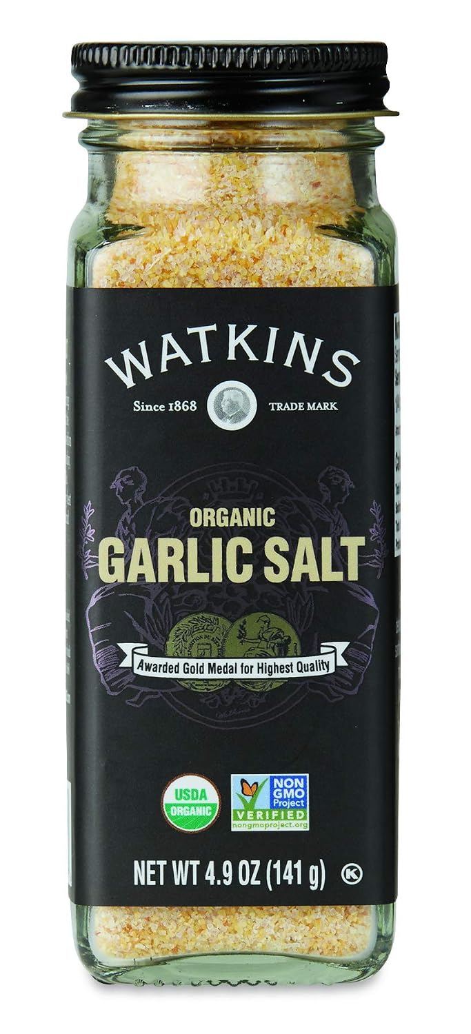 Watkins Gourmet Organic Spice Jar, Garlic Salt, 4.97 Ounce