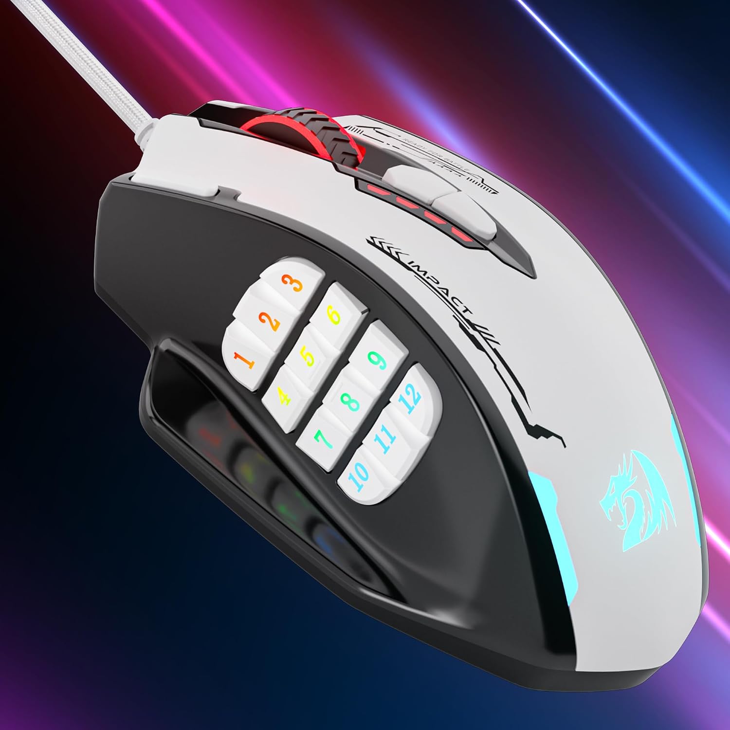 Redragon M908 Wired MMO RGB Gaming Mouse 12400 DPI Remapping Keys | Stable Lag-Free Connection, Redefine Keybinding Macro, Vibing Backlight, Ergonomic Grip Body Comfort