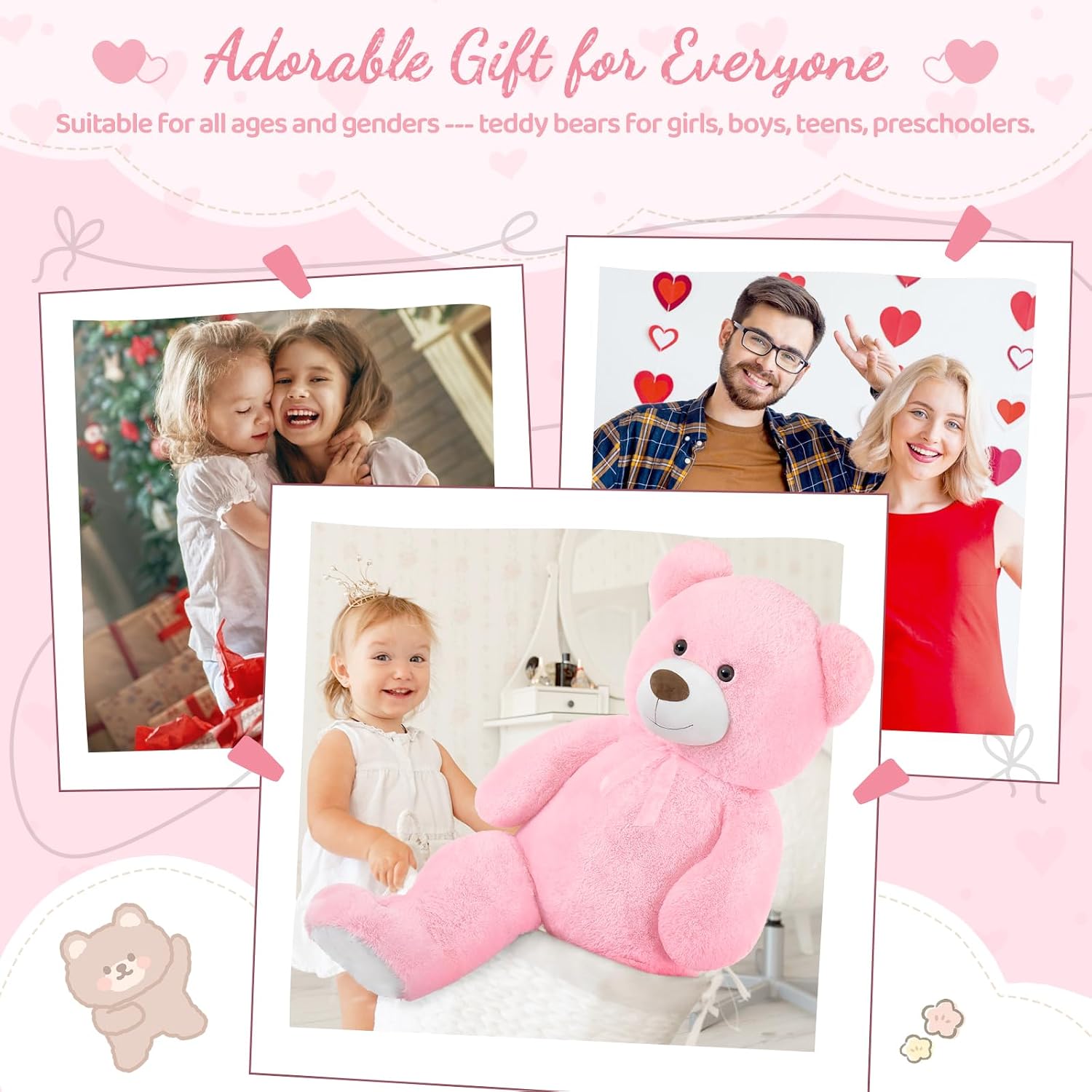 Toys Studio 47 Inch Big Teddy Bear Giant Stuffed Animal for Girls
