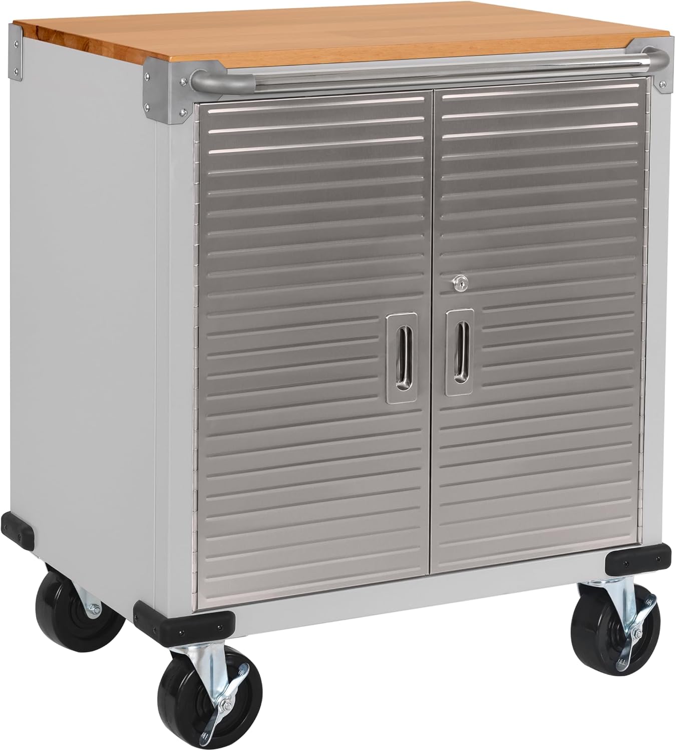 Seville Classics UltraHD Heavy Duty Rolling Cabinet Workbench Table w/Solid Wood Top, Workstation for Garage, Office, Workshop, Granite, 6-Drawer (28" W x 18" D