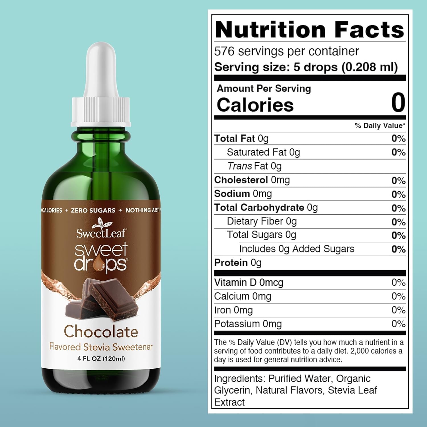 SweetLeaf Stevia Drops Liquid Sweetener, SteviaClear - 4 Fl Oz, Pack of 2 | Unflavored Sweet Drops, Organic Stevia Leaf Extract, Zero Calorie, No Erythritol, Sugar Substitute, With Dropper
