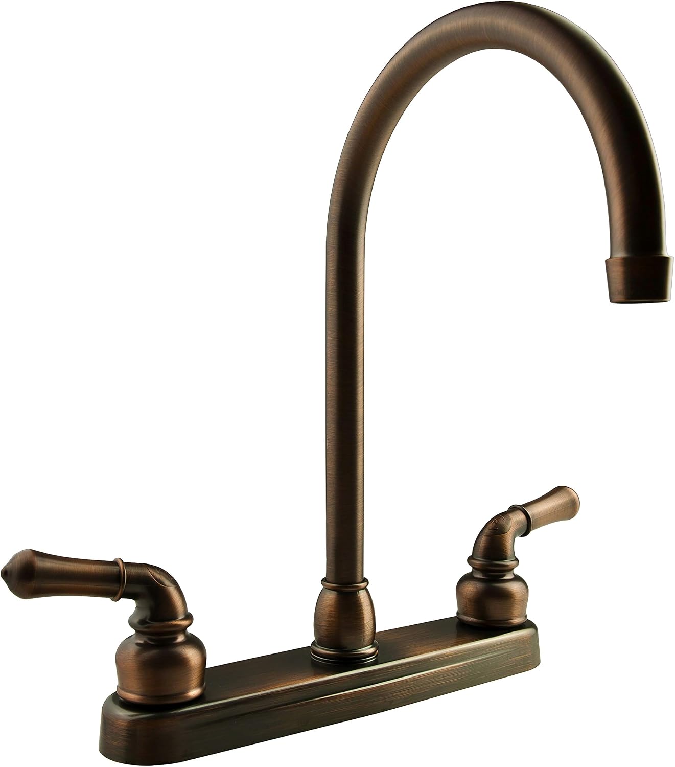 Dura Faucet DF-PK330HC-SN RV J-Spout Kitchen Sink Faucet (Satin Nickel) | Tall spout clears big pots; dual levers fine-tune water flow. Brushed Satin Nickel.