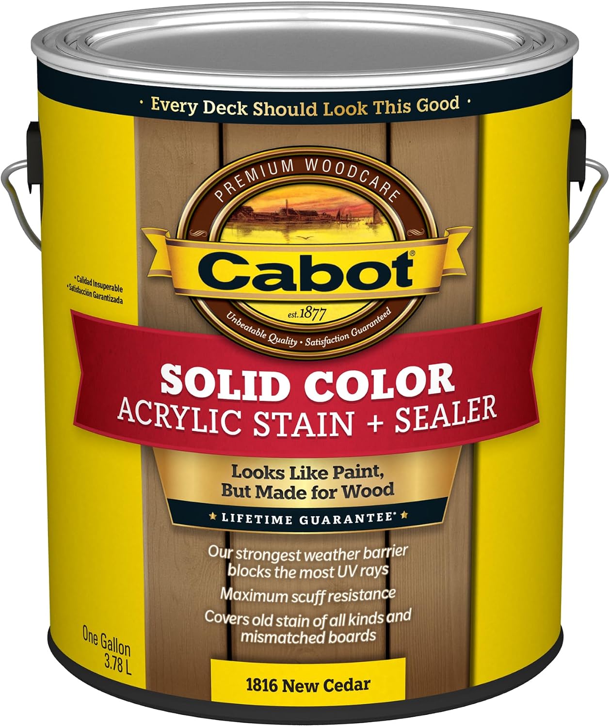 Cabot Solid Color Acrylic Stain + Sealer, New Cedar, 1 Gallon