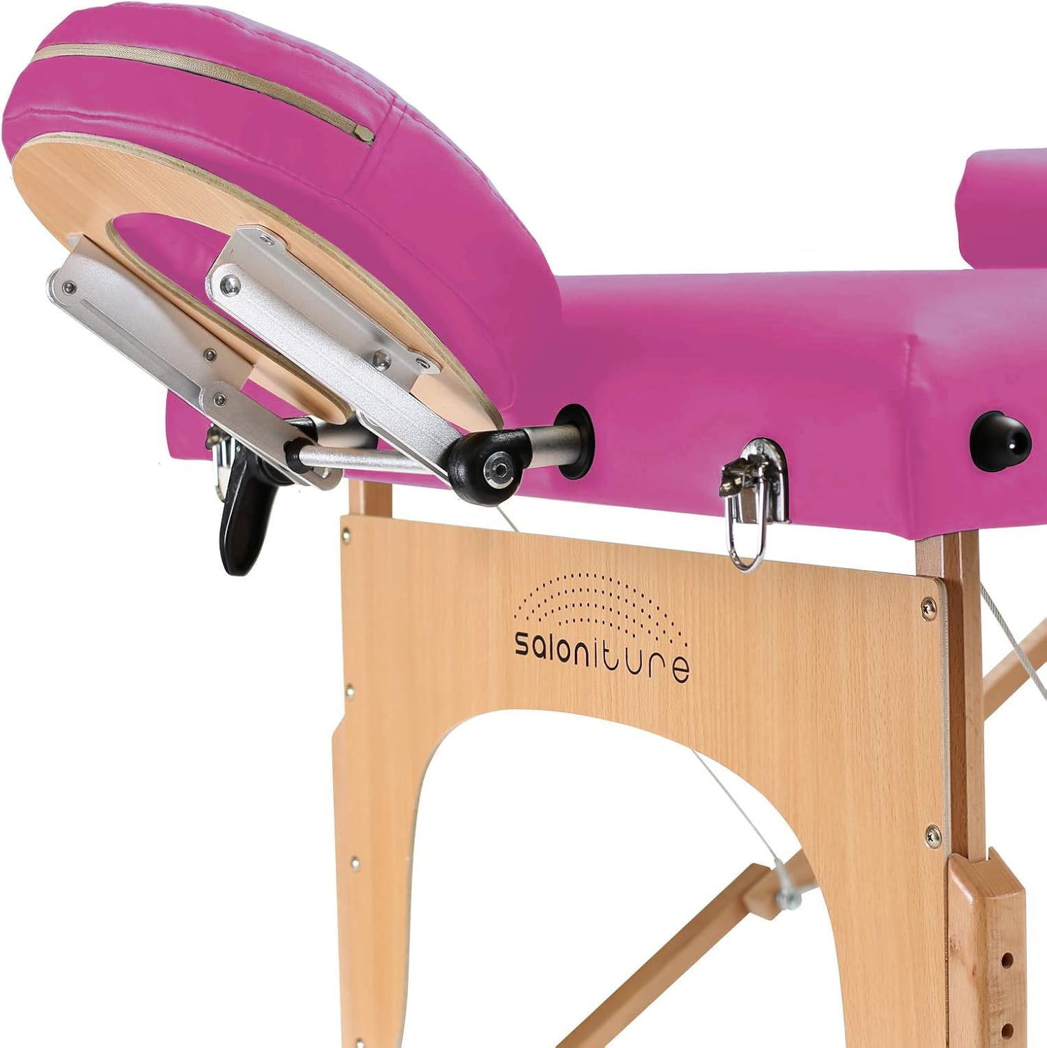 Saloniture Professional Portable Massage Table with Backrest - Black