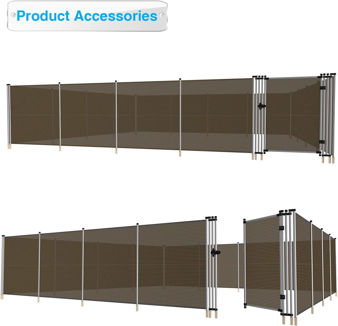 Patio Pool Fence Gate for Inground Pools with Privacy Fence Gate Door for Garden Deck Backyard Chicken Dog Outdoor Security Gate Removable 6’ H X
