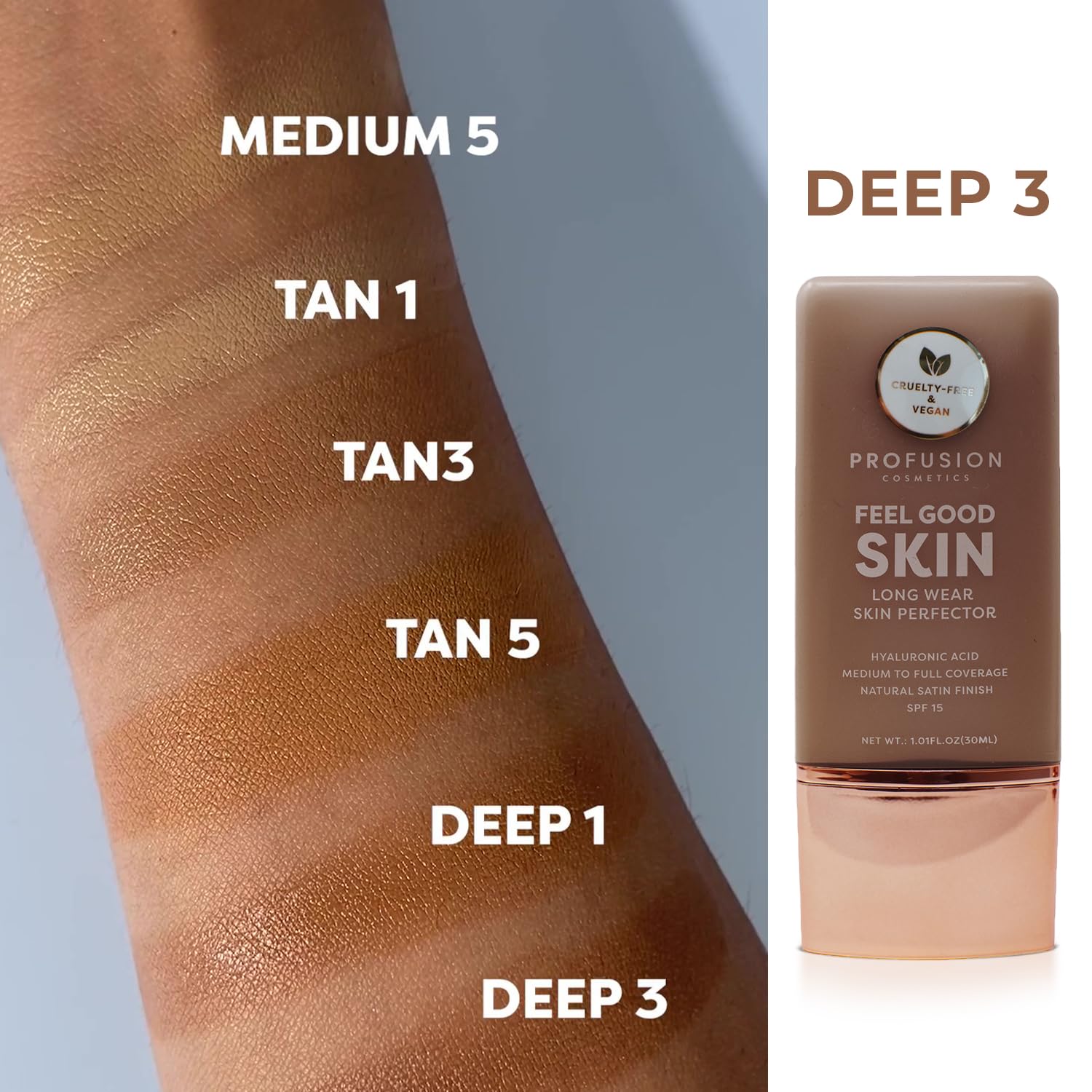 Profusion Cosmetics Lightweight Liquid Foundation for a Flawless and Elegant Radiance, Breathable Makeup that Improves Uneven Skin Tone