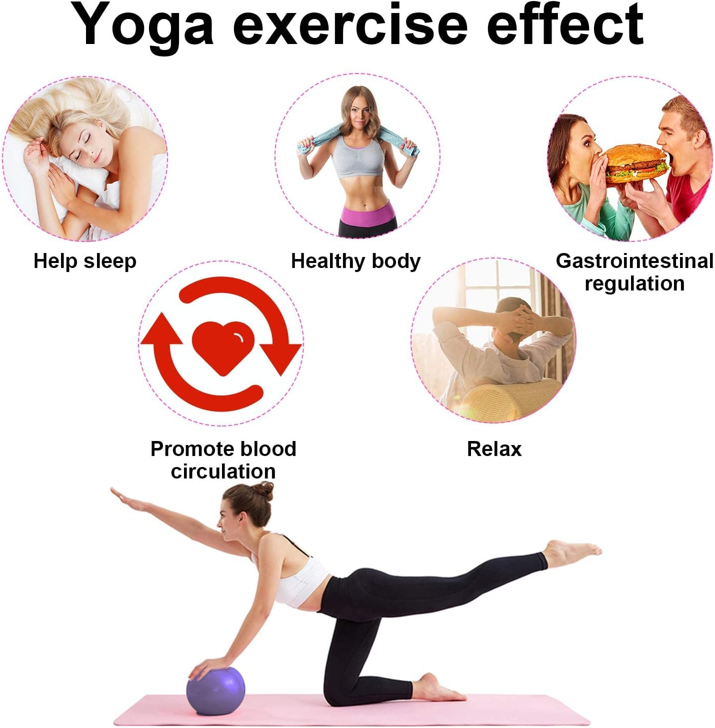 2 Pcs Pilates Ball 23cm Small Exercise Ball Stability Ball for Yoga Barre Core Training and Physical Therapy- Comes with Inflatable Straw