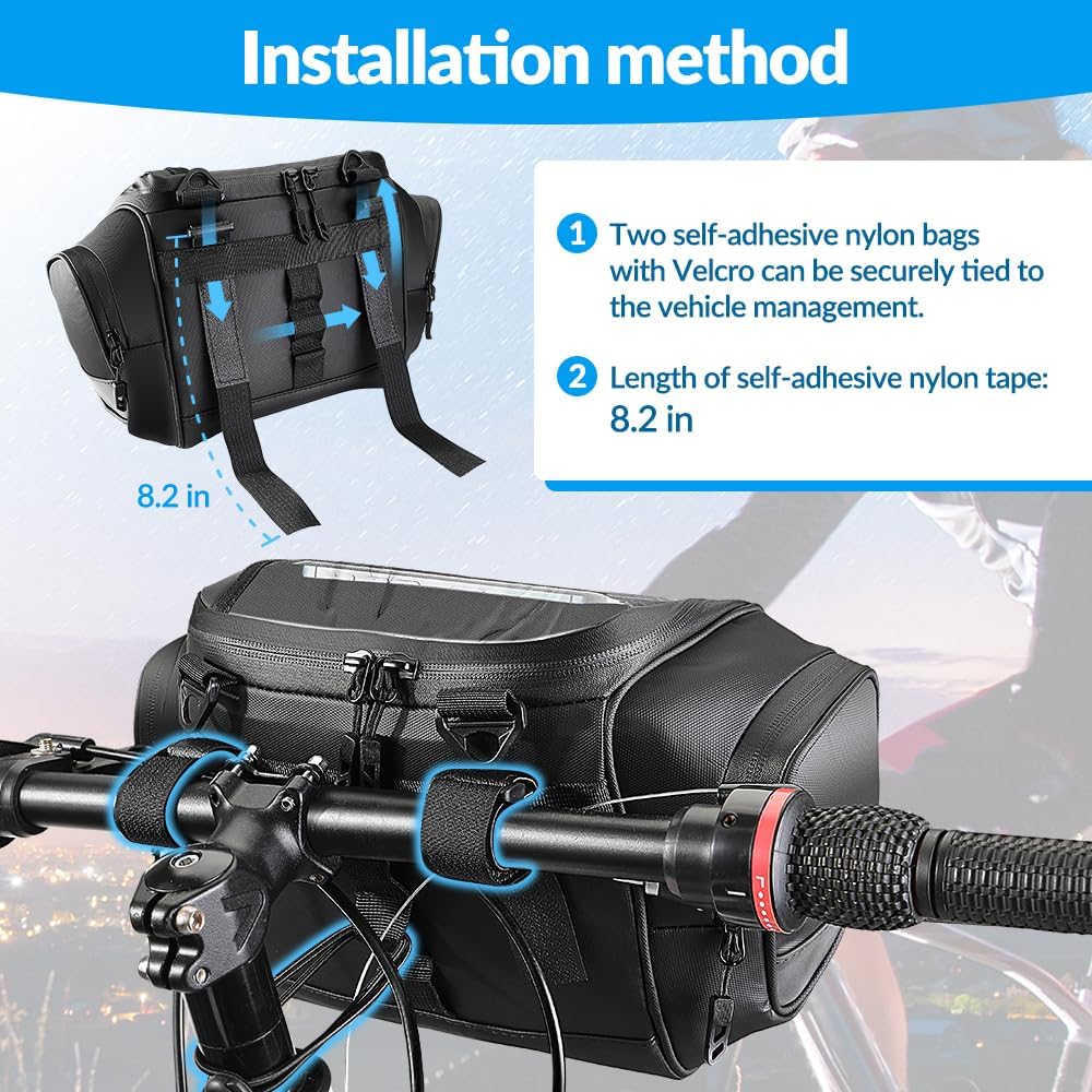WOTOW Bike Handlebar Bag, Waterproof & with Sensitive Touch Screen, 3.5L