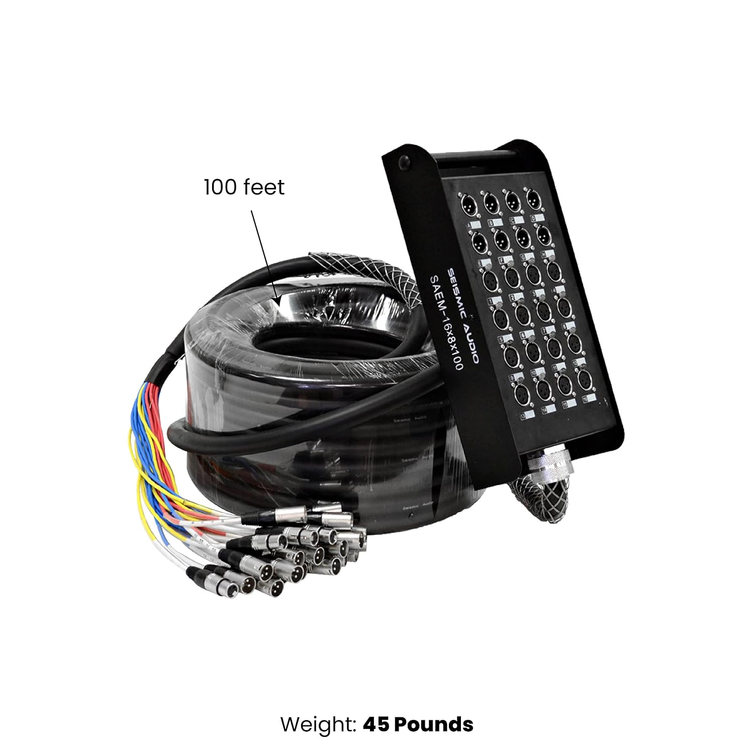 Seismic Audio Speakers 12 Channel Low Profile XLR Send Circuit Board Snake Cable, XLR Splitter Cable, 100 Feet