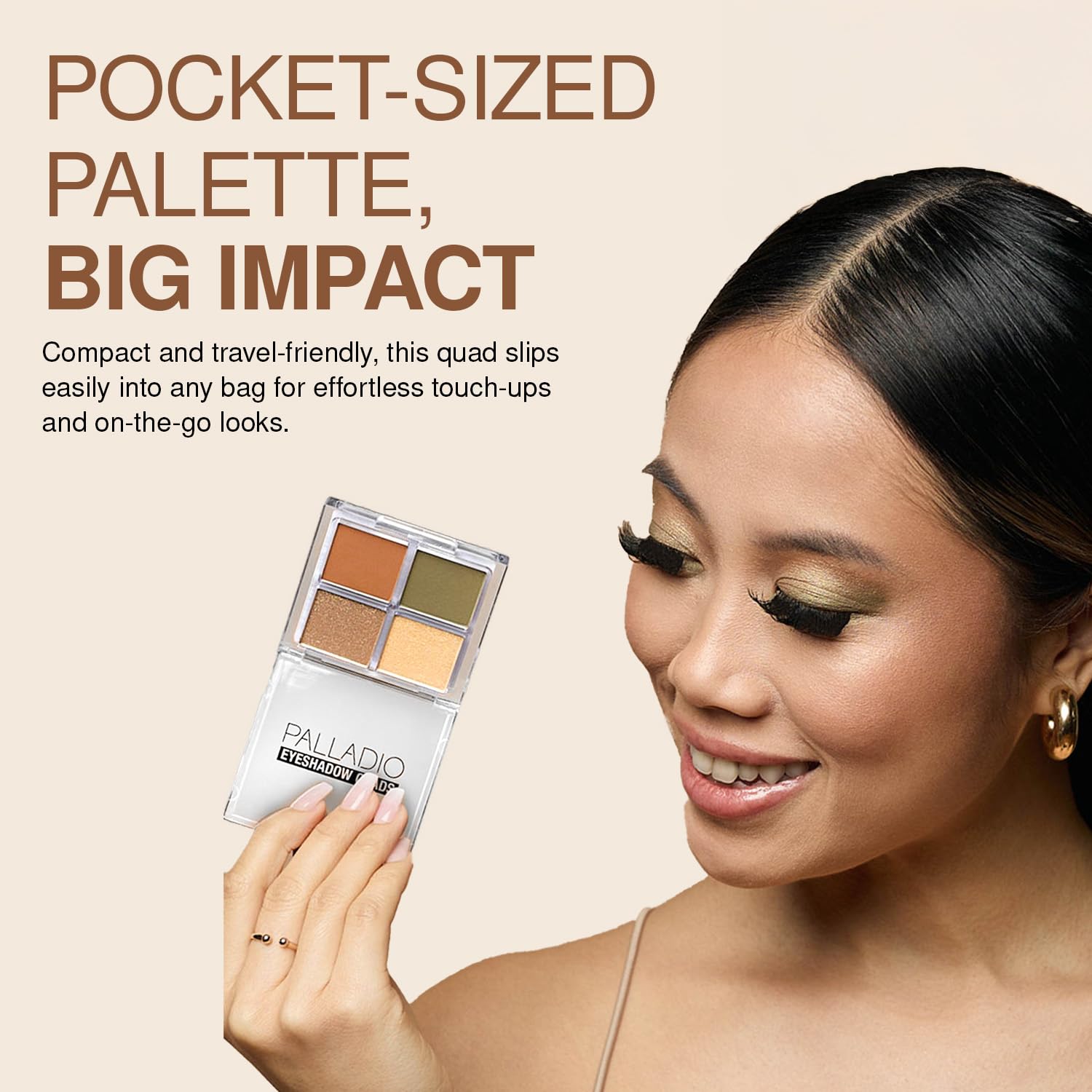 Palladio Eyeshadow Quads, Velvety Pigmented Blendable Matte, Metallic and Shimmer Finishes, Creamy Formula, Four Way Quad Eye Shadow Palette, Talc-Free (Ballerina)