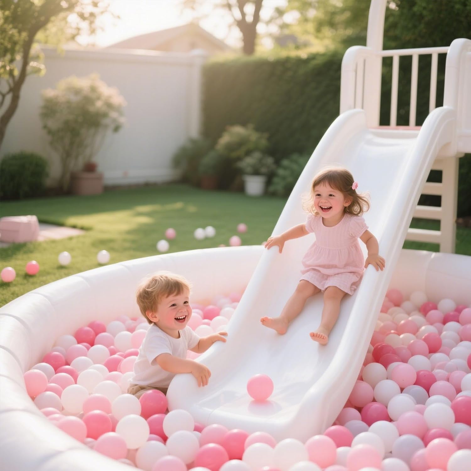 GOGOSO Ball Pit Balls 100 PCS for Toddles, Kids Plastic Balls for Ball Pit, Pool, Pink Party Accessories, Birthday Decoration