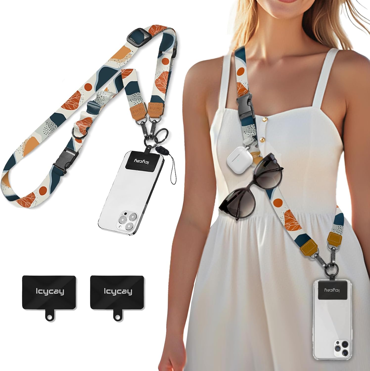 Icycay Phone Lanyard Crossbody Strap Neck Adjustable Teacher Women Cat