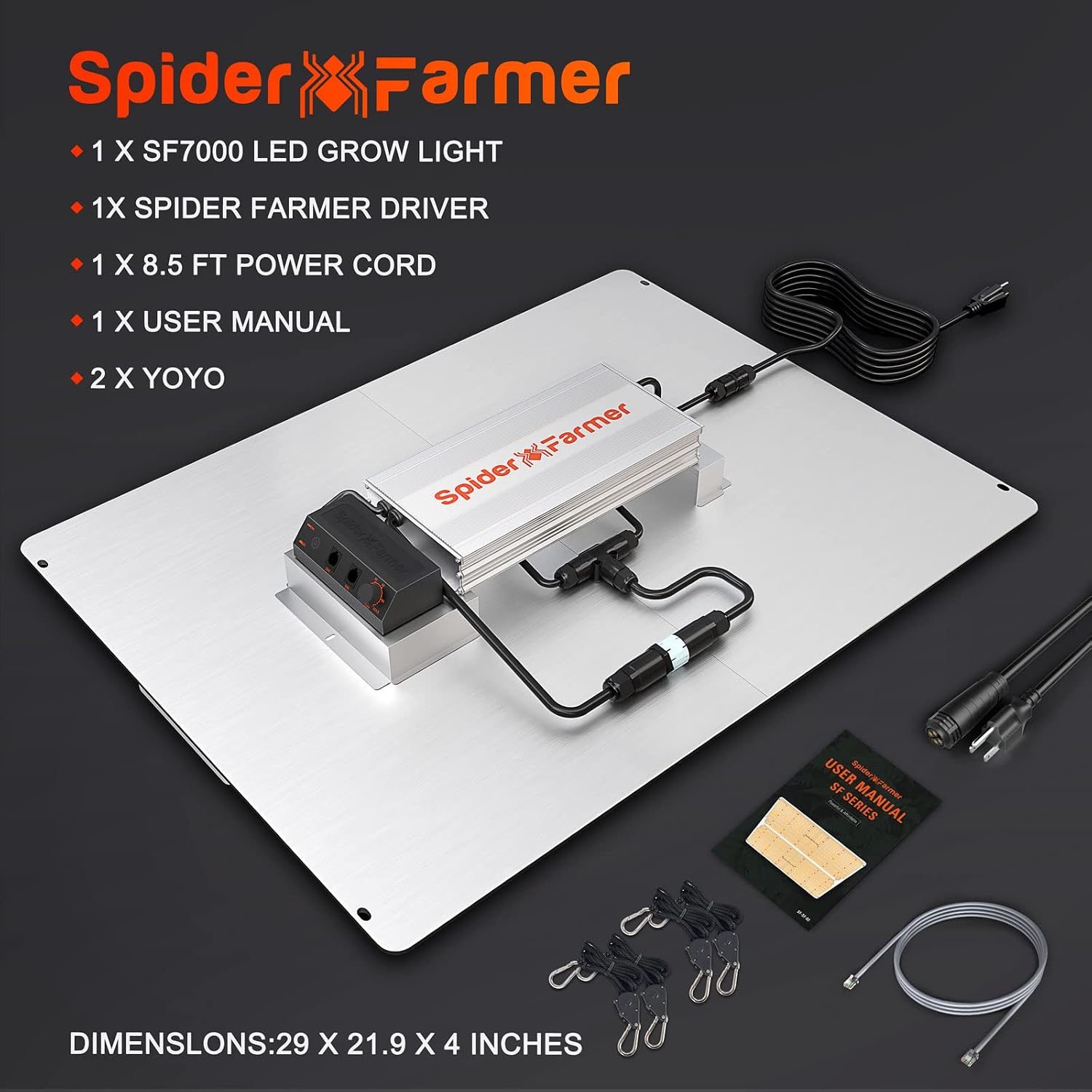 Spider Farmer SF1000 LED Grow Lights for Indoor Plants in 2x2/3x3 Grow Tent | 100W Dimmable Full Spectrum Grow Light, New-Gen High-Efficiency Diodes 2.5 PPE System for Seed Starting, Vegetables & Bloom